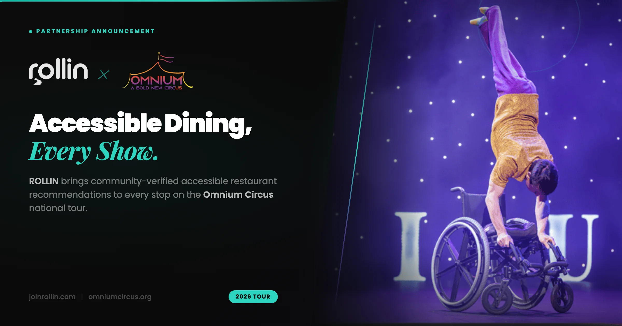 ROLLIN × Omnium Circus — Accessible Dining, Every Show